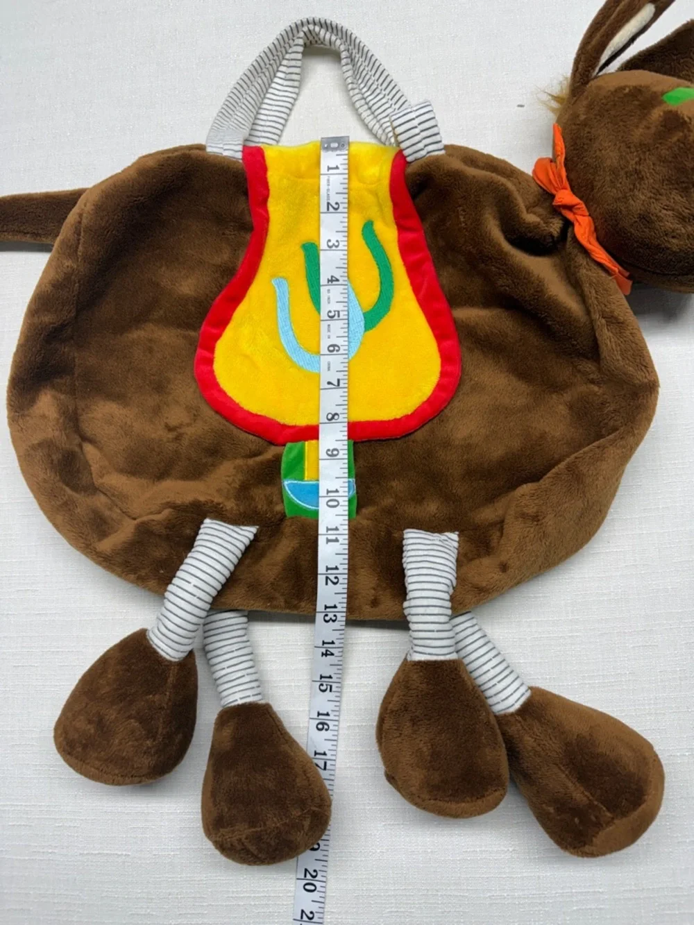 Kids Brown Plush Horse Shoulder Bag with Yellow Saddle
